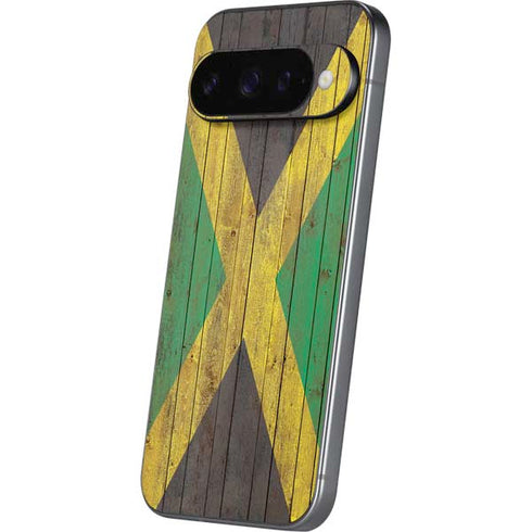 Jamaican Flag Dark Wood Google Pixel 10 Skin